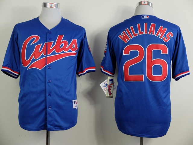 Men Chicago Cubs #26 Williams Blue Throwback 1994 MLB Jerseys